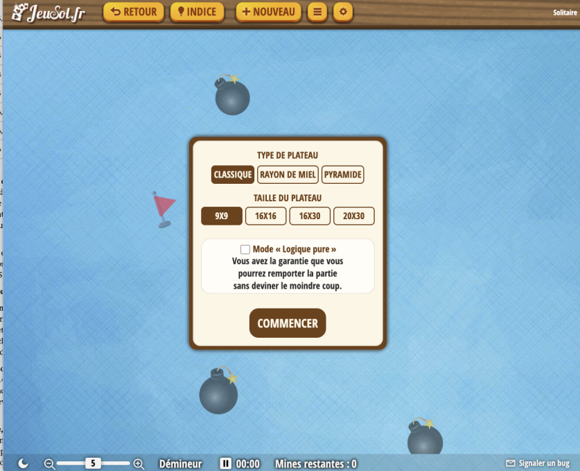 demineur jeu en ligne francais