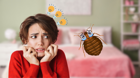 Punaise de lit : 3 gestes et objets à éviter pour vous débarrasser de ces nuisibles Une femme est inquiète devant une punaise de lit qui pleure