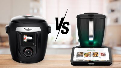 Vous hésitez entre Thermomix et Cookeo ? Voici celui que vous devez vraiment choisir thermomix tm7 et cookeo 9-en-1 sur un plan de travail