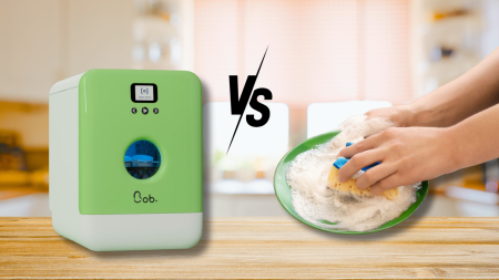 Un lave vaisselle vs une personne qui lave une assiette à la main