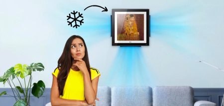 Une femme se demande si le climatiseur LG est un tableau
