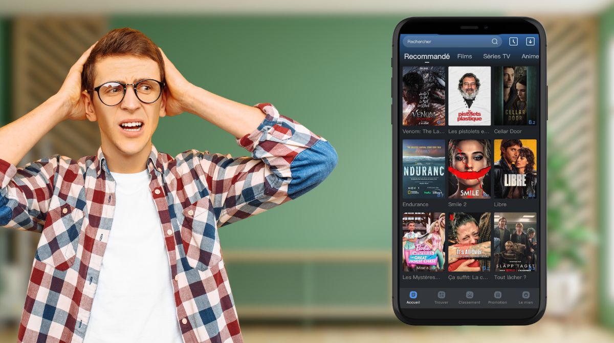 Homme choqué par app de streaming illégale