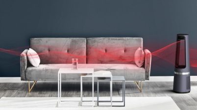 Rowenta Eclipse 3-en-1 Connect : le ventilateur qui fait aussi chauffage et purificateur rowenta Eclipse 3-en-1 dans un salon