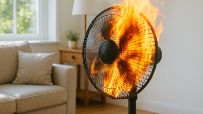 Rappel Carrefour : pourquoi certains ventilateurs peuvent provoquer un incendie ? Ventilateur qui prend feu.