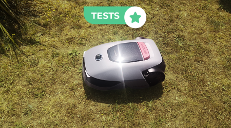 test robot-tondeuse A1 Pro travail sur gazon