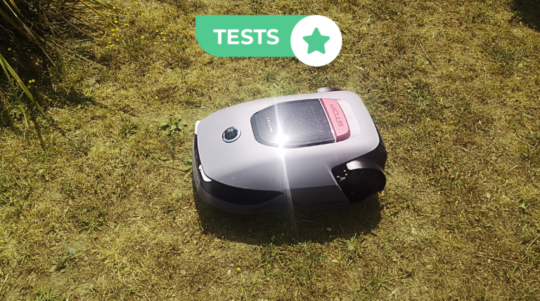 test robot-tondeuse A1 Pro travail sur gazon