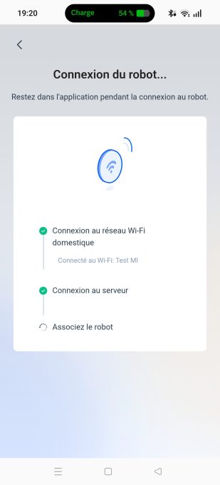 Connexion du robot