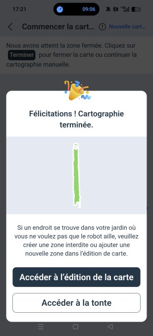 cartographie terminée appli ecovacs home