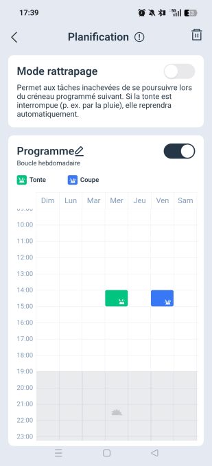 programmation de tonte appli ecovacs home