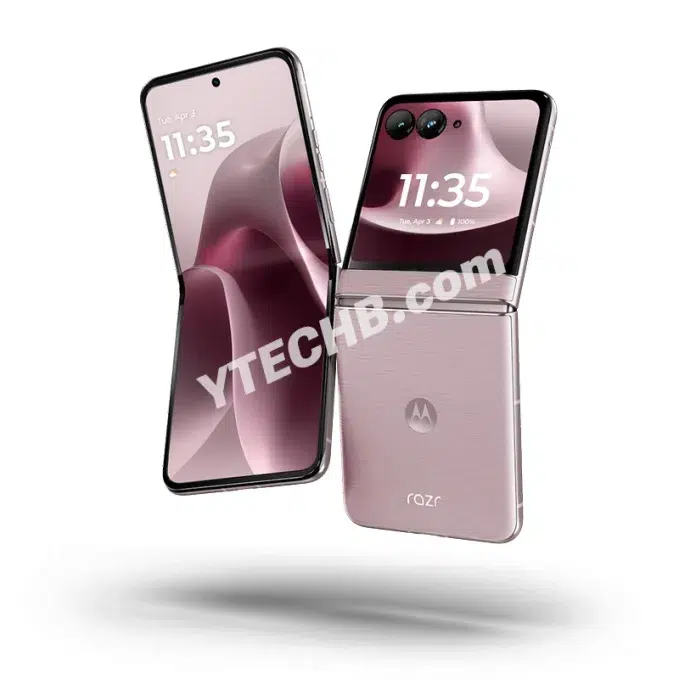 Vue du Motorola Razr 70 Violet Ice