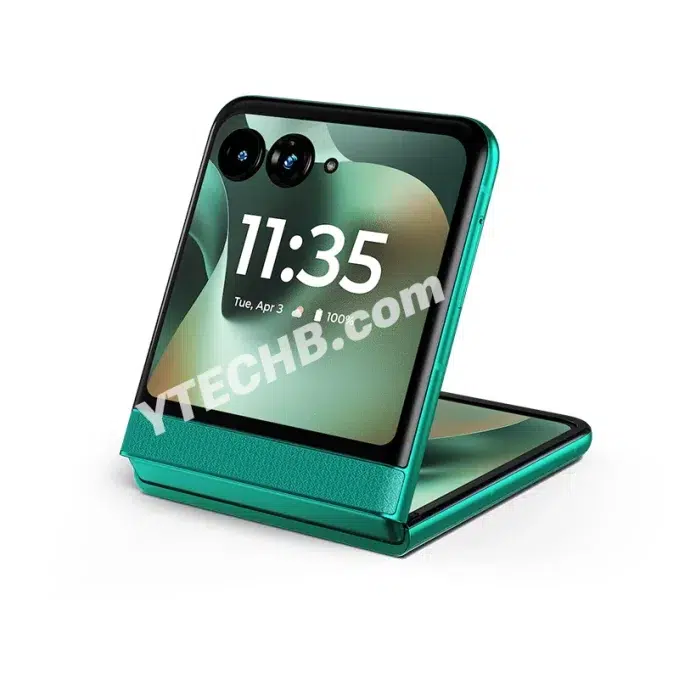 Vue du Motorola Razr 70 Pantone Sporting Green