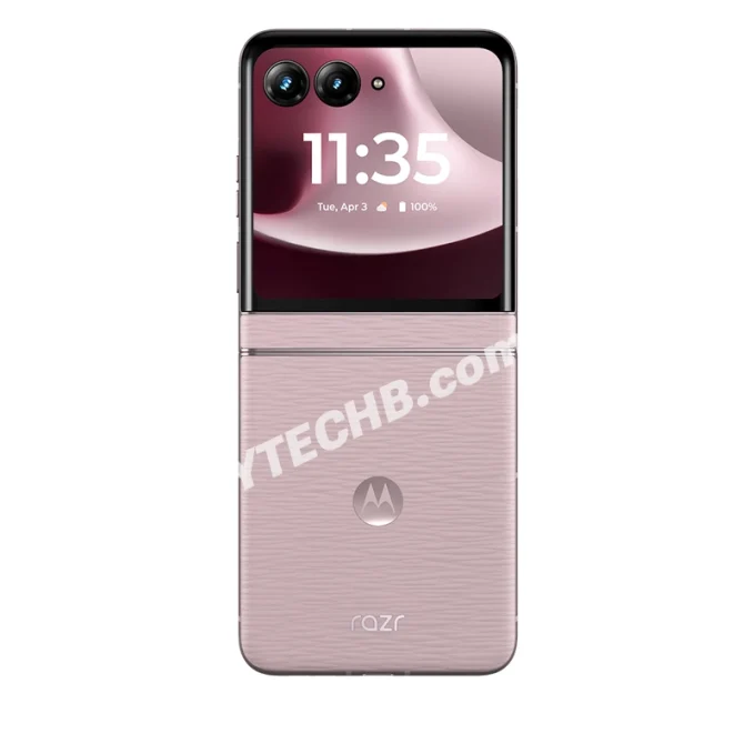 Vue du Motorola Razr 70 Violet Ice