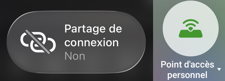 Icônes partage de connexion