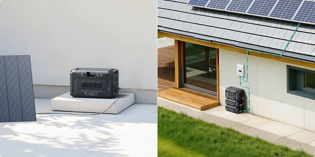BLUETTI Apex 300 & B500K a l exterieur recharge domestique et solaire
