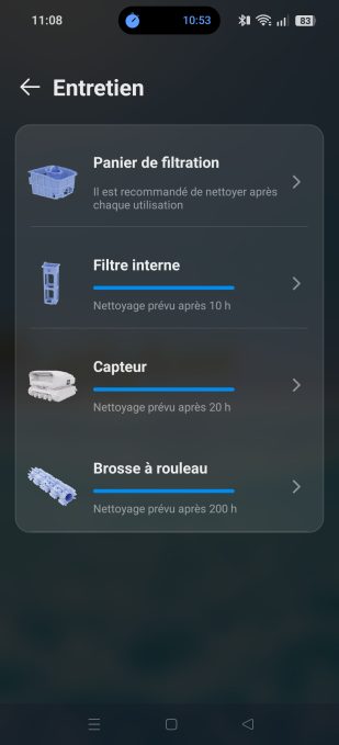 application beatbot entretien des éléments