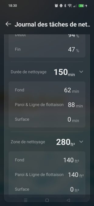 appli journal batterie