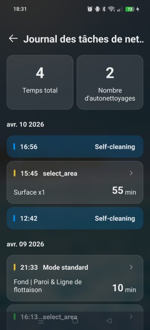 appli journal de nettoyage