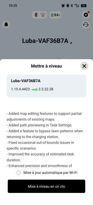 Appli Mammotion mise à jour