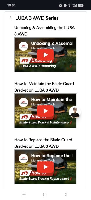 app mammotion vidéos tutoriel