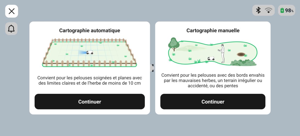 App Mammotion recommandations cartographie