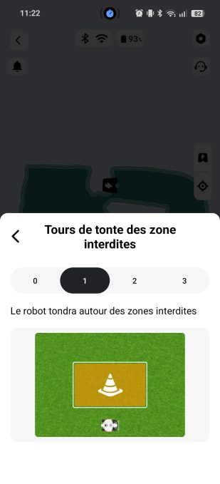 App Mammotion tour des zones interdites