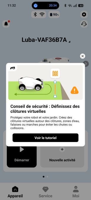 app mammotion tutoriel barrières visuelles
