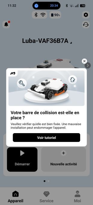 app mammotion tutoriel pare-choc