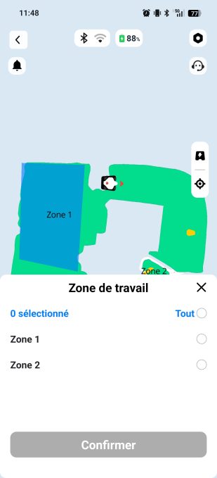 App Mammotion cartographie zones