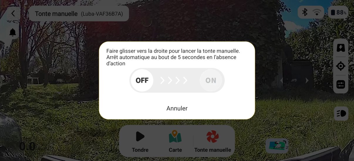app mammotion mode tonte téléguidée