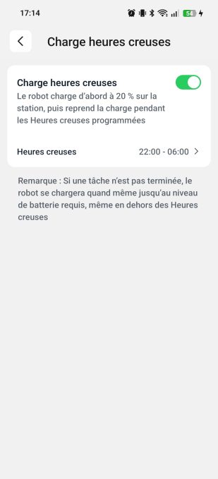 app mammotion charge en heures creuses