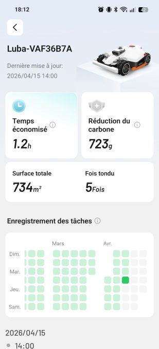 app mammotion journal de tonte