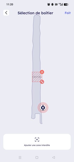 App Anthbot ajout zone interdite