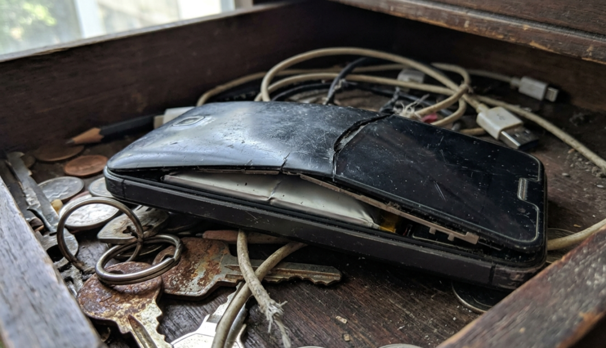 Batterie de smartphone gonflée