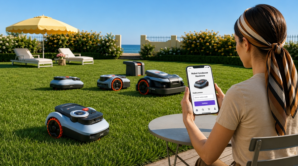 Voici le meilleur code promo Navimow, cumulable avec les offres du moment code promo navimow