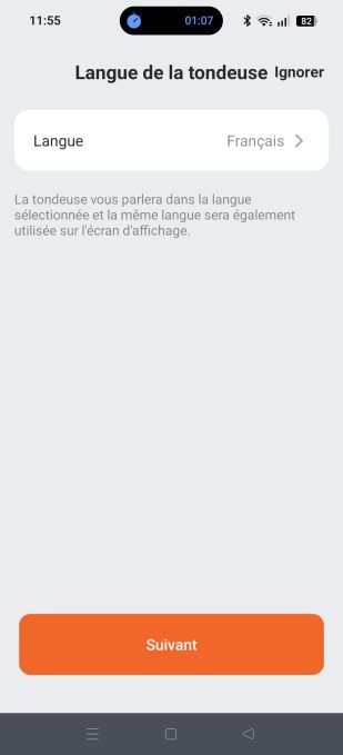 appli navimow changer la langue