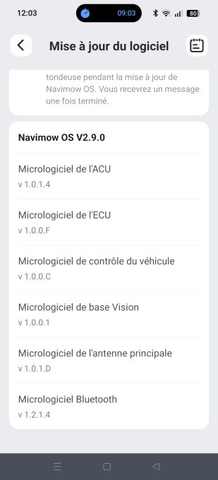 appli navimow mise à jour logiciel