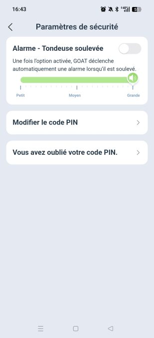 app ecovacs home paramètres de sécurité