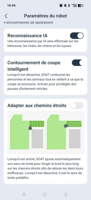 app ecovacs home paramètres reconnaissance IA