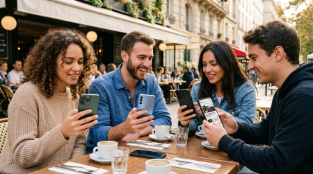 Personnes tenant des smartphones