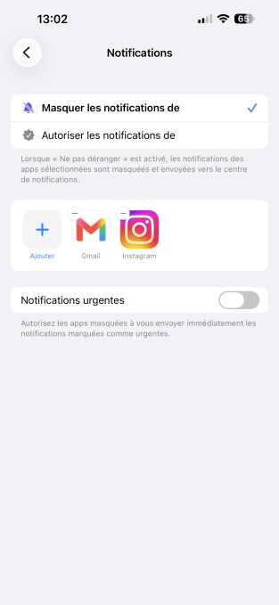 Mode de concentration sur iPhone (2)