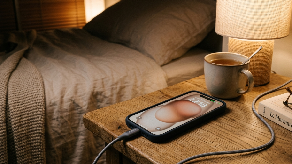 Téléphone en charge la nuit