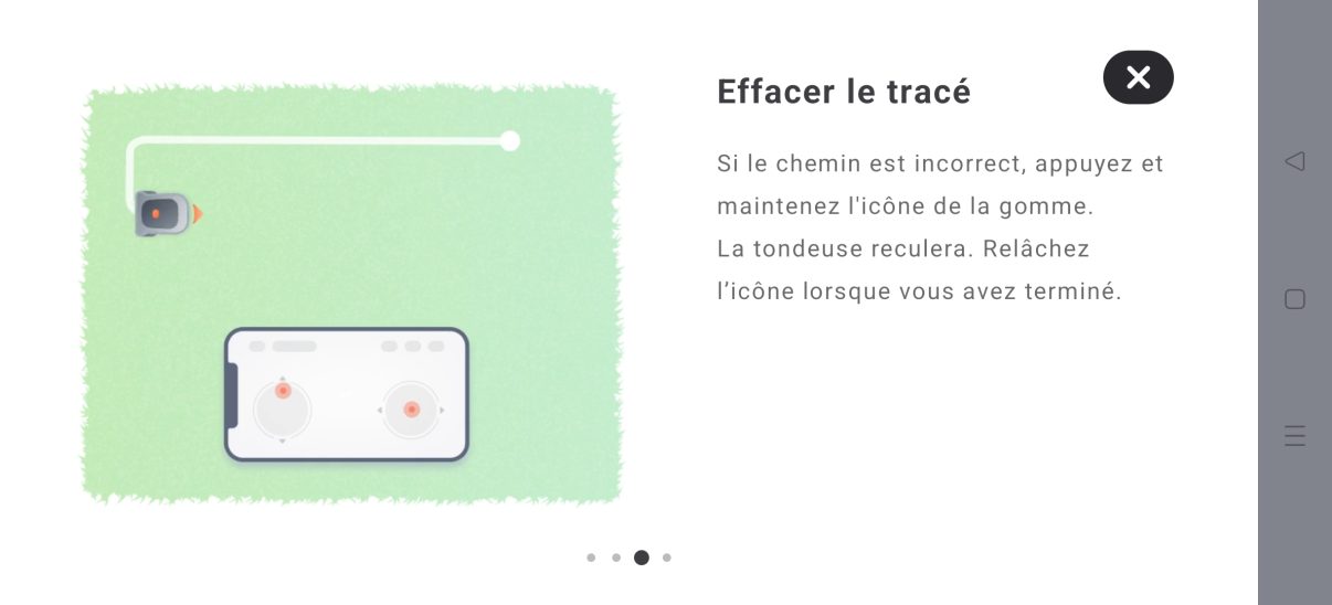 appli navimow interface cartographie effacer tracé