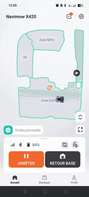 appli navimow tonte en cours