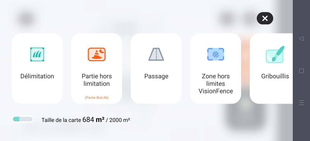 appli navimow cartographie édition