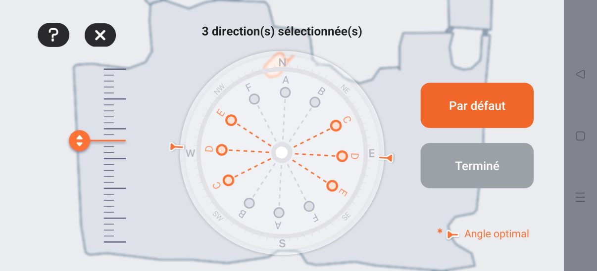 appli navimow cartographie changer direction de tonte