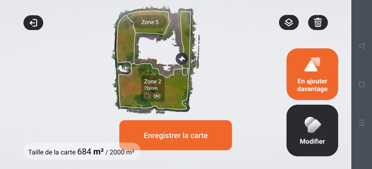 appli navimow cartographie satellite