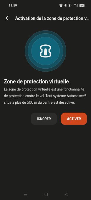 appli automower connect zone de protection
