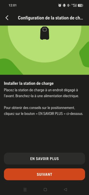 appli automower connect installation de la station de charge