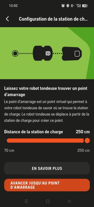 appli automower connect configuration de la station de charge