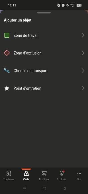 appli automower connect cartographie ajouter